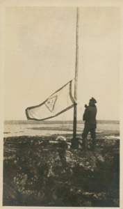 Image of Lowering flag bearing triangle and LH-C
